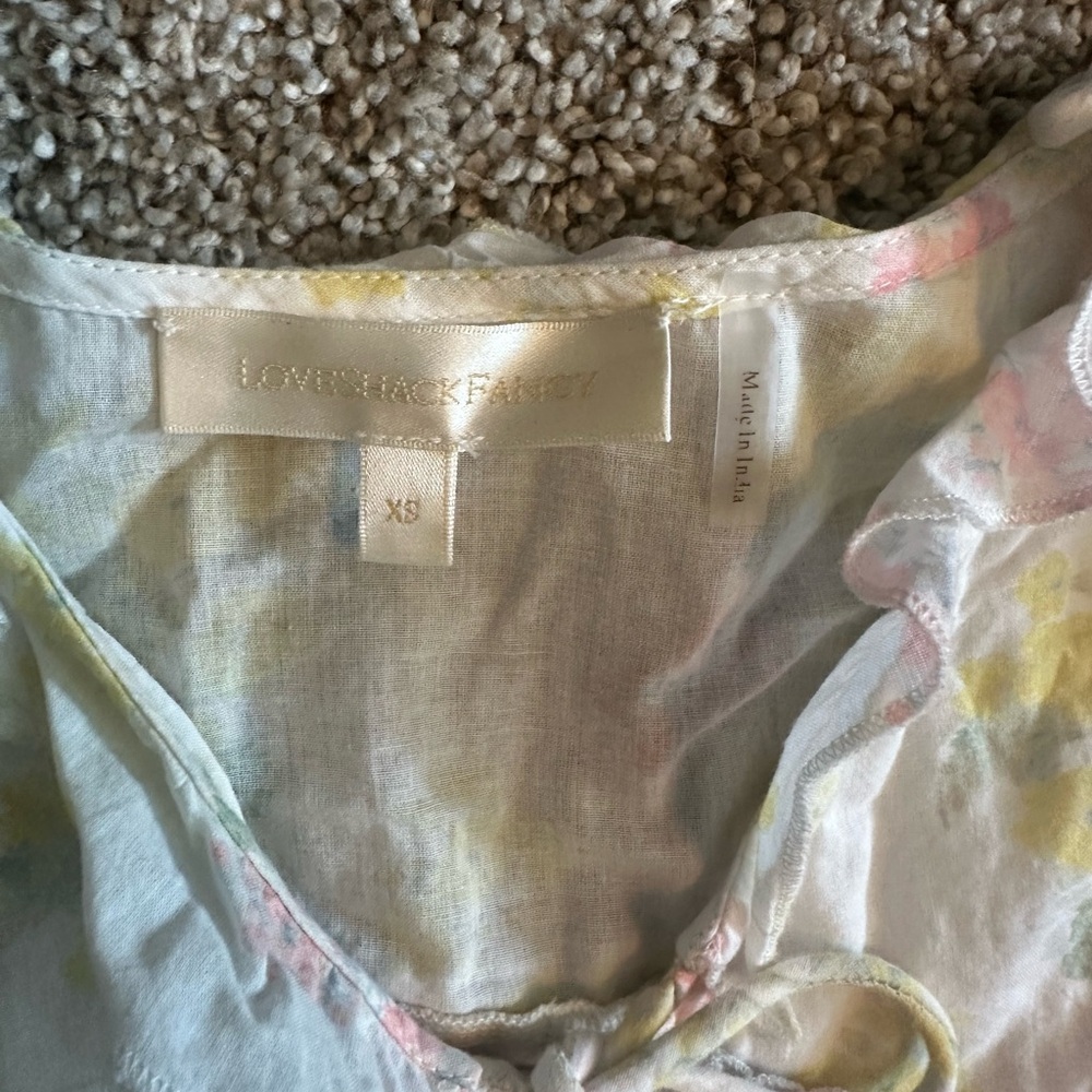 Love Shack Fancy Floral Tiered Mini Dress XS - Picture 4 of 6